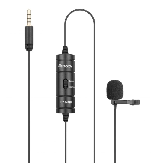 BOYA BY-M1S (M1 Smart) wired mic Universal Lavalier Microphone 3.5mm for phone, laptop, camera