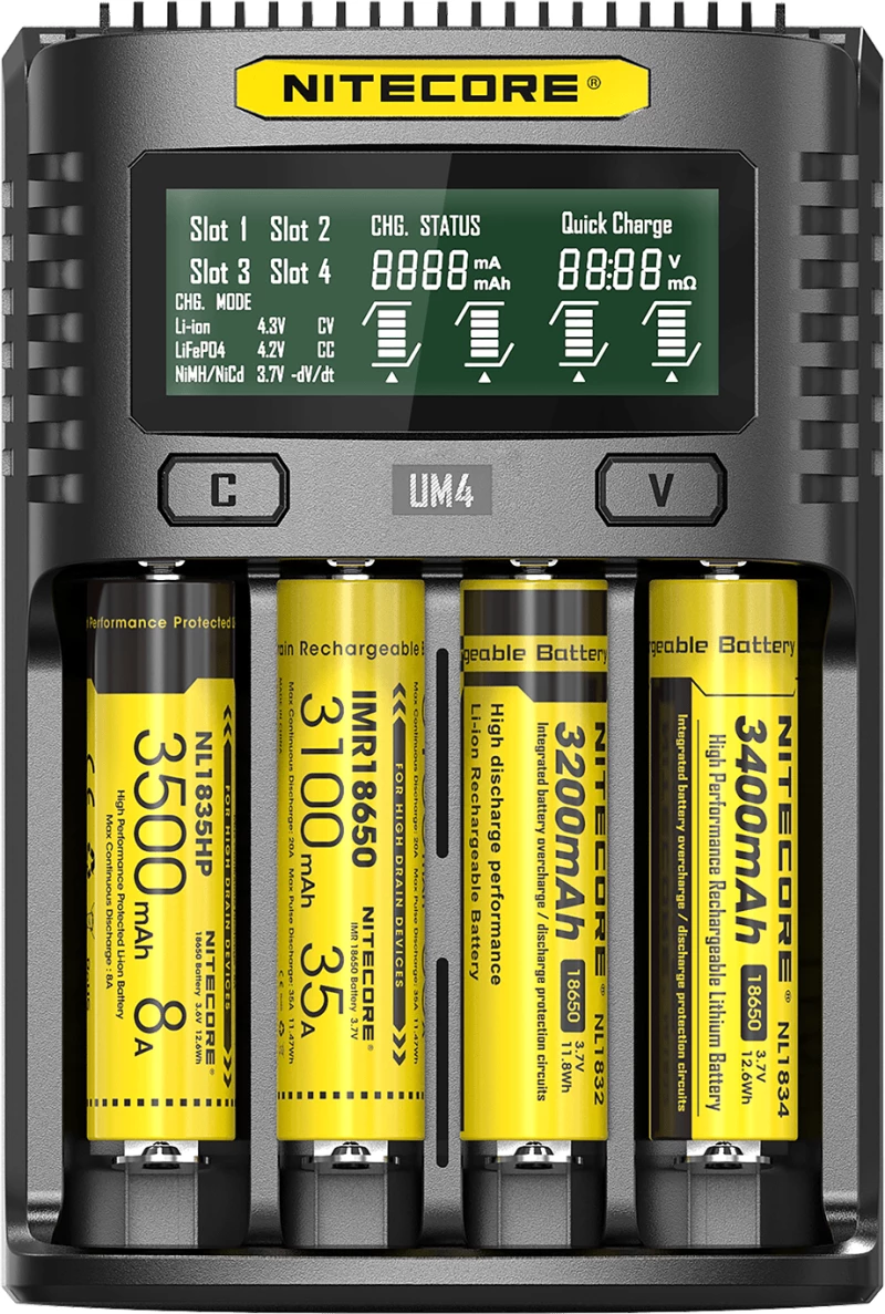 NITECORE UM4 Έξυπνος Φορτιστής 4 Μπαταριών 1500mΑ