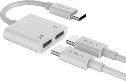 DEVIA Smart Series Adapter Type-C To Dual Type-C White DVAD-354137 4362