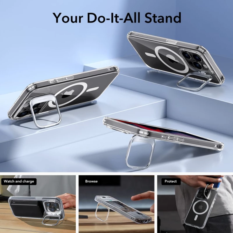 ESR Husa pentru iPhone 15 Pro - ESR Classic Hybrid HaloLock Kickstand - Clear 4894240176535