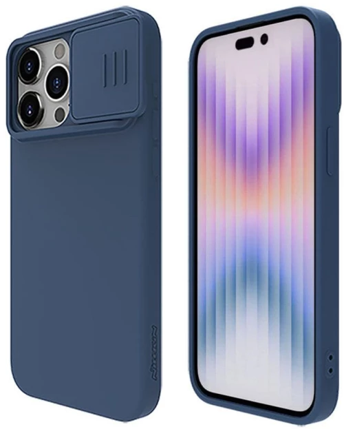 Nillkin Husa pentru iPhone 15 Pro Max - Nillkin CamShield Silky MagSafe Silicone - Midnight Blue 6902048269699