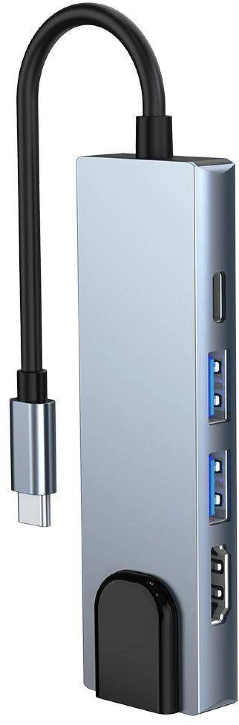 Διαχωριστής 5 σε 1 USB HUB USB-C σε 2xUSB + HDMI + USB-C + LAN RJ45 Προσαρμογέας Tech-Protect V3-HUB γκρι
