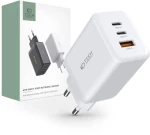 Wall Charger 65W 2x USB-C PD + QC3.0 USB Tech-Protect C65W white