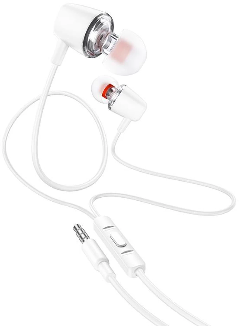 HOCO M107 DISCOVERER ΑΚΟΥΣΤΙΚΑ HANDSFREE, ΛΕΥΚΟ
