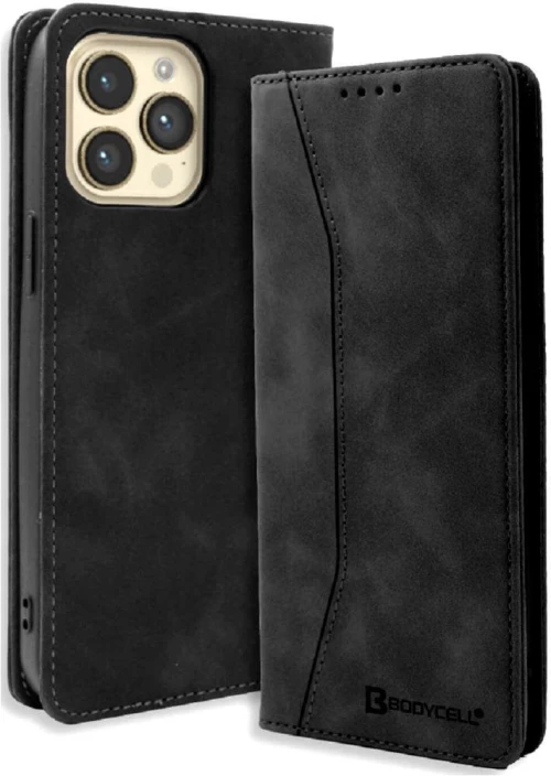 (iPhone 14 Pro) Bodycell Book Cover Wallet Δερματίνης Μαύρο