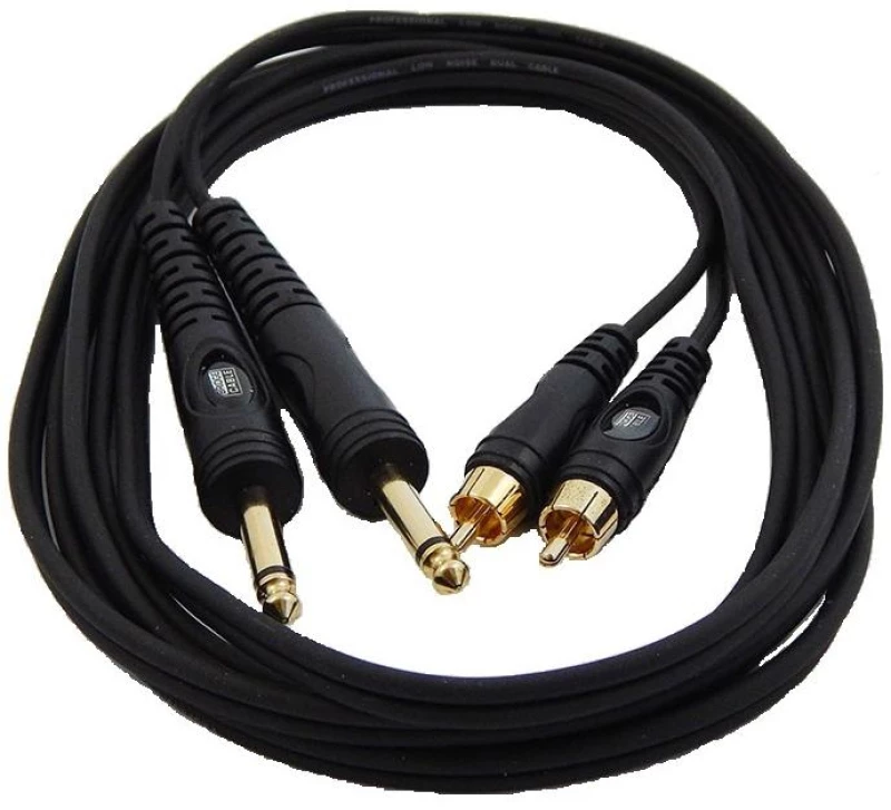Bridgecable TPC-014A Καλώδιο Ήχου 2x Jack 6,3mm mono male - 2x RCA male, 3.0m