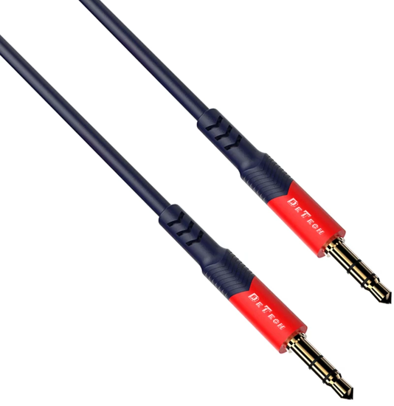 Καλώδιο ήχου DeTech DE-12AUX, υποδοχή 3.5mm, M/M, 1.0m, Μαύρο - 40278