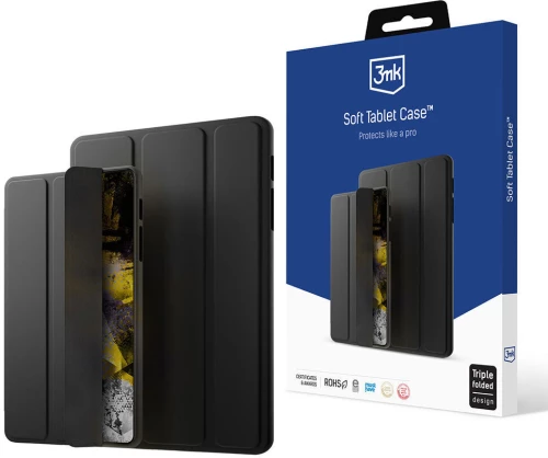 3MK® Sloft Flip Cover Προστατευτική Θήκη με Δυνατότητα Stand για Samung Galaxy Tab A8 X200/X205- Black