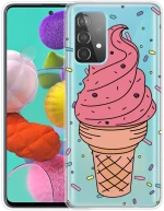 Διάφανη Θήκη Σιλικόνης για Samsung Galaxy A73 Σχέδιο Παγωτό OEM