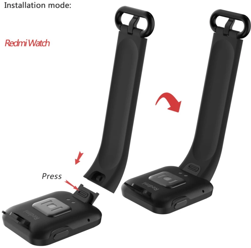 Soft Silicone Λουράκι Σιλικόνης Για Xiaomi Mi Watch Lite / Redmi Watch - Μαύρο ΟΕΜ