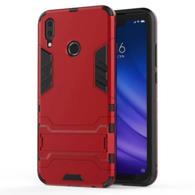 Shockproof PC & TPU Προστατευτική Θήκη με Kickstand για Huawei Y9 2019 Red OEM
