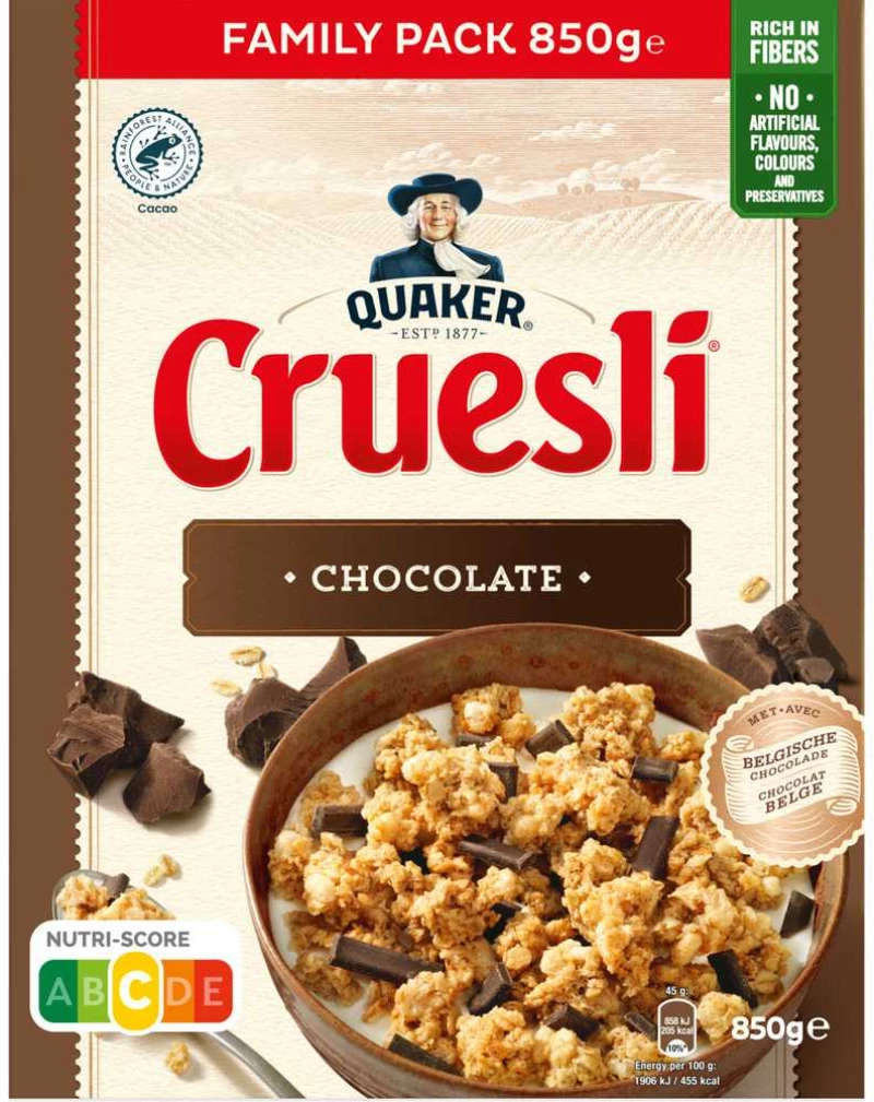 Μούσλι Βρώμης με Σοκολάτα Quaker Cruesli Chocolate Family Pack 850g