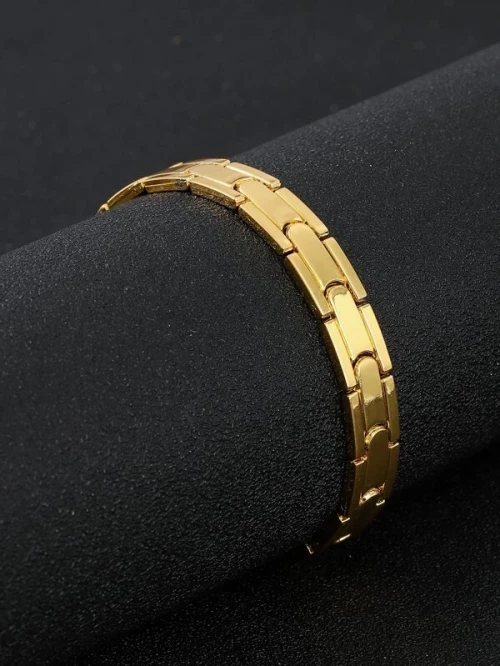 Ανδρικό ατσάλινο μπρασελέ επιχρυσωμένο