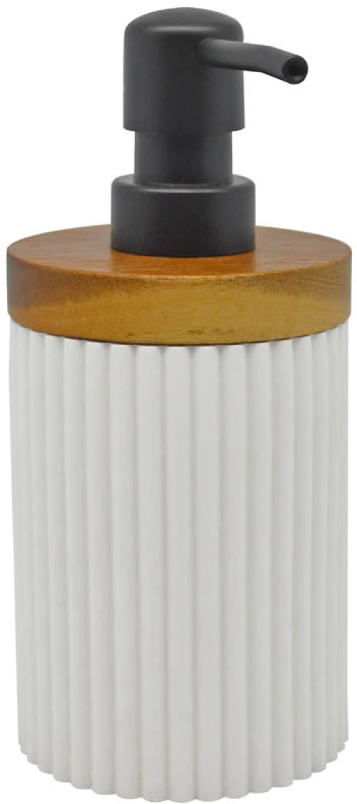 DISPENSER ΠΟΛΥΕΣΤΕΡΙΚΟ ΑΣΠΡΟ ΜΕ ΞΥΛΟ ΑΚΑΚΙΑΣ 7,9x7,9x17,5εκ.ANKOR - Ankor 829521