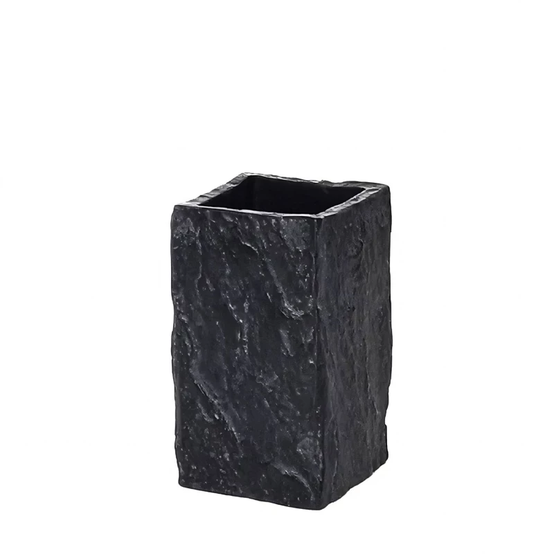 ArteLibre Ποτηροθήκη Όψη Πέτρας Μαύρο Polyresin - 06511109 - inde.gr