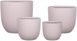 Supergreens Γλάστρα Πήλινη Στρογγυλή "Stripe" Ροζ L 41x41x37 εκ.