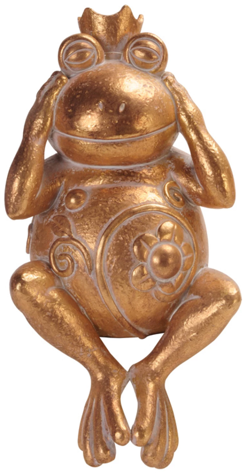 GRENOUILLE 2 DECO ΒΑΤΡΑΧΟΣ POLYRESIN ΧΡΥΣΟ 11,3x9,5xH22,6cmINTHEBOX