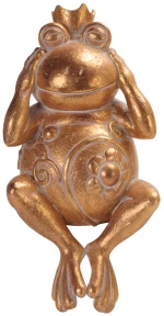 GRENOUILLE 2 DECO ΒΑΤΡΑΧΟΣ POLYRESIN ΧΡΥΣΟ 11,3x9,5xH22,6cmINTHEBOX