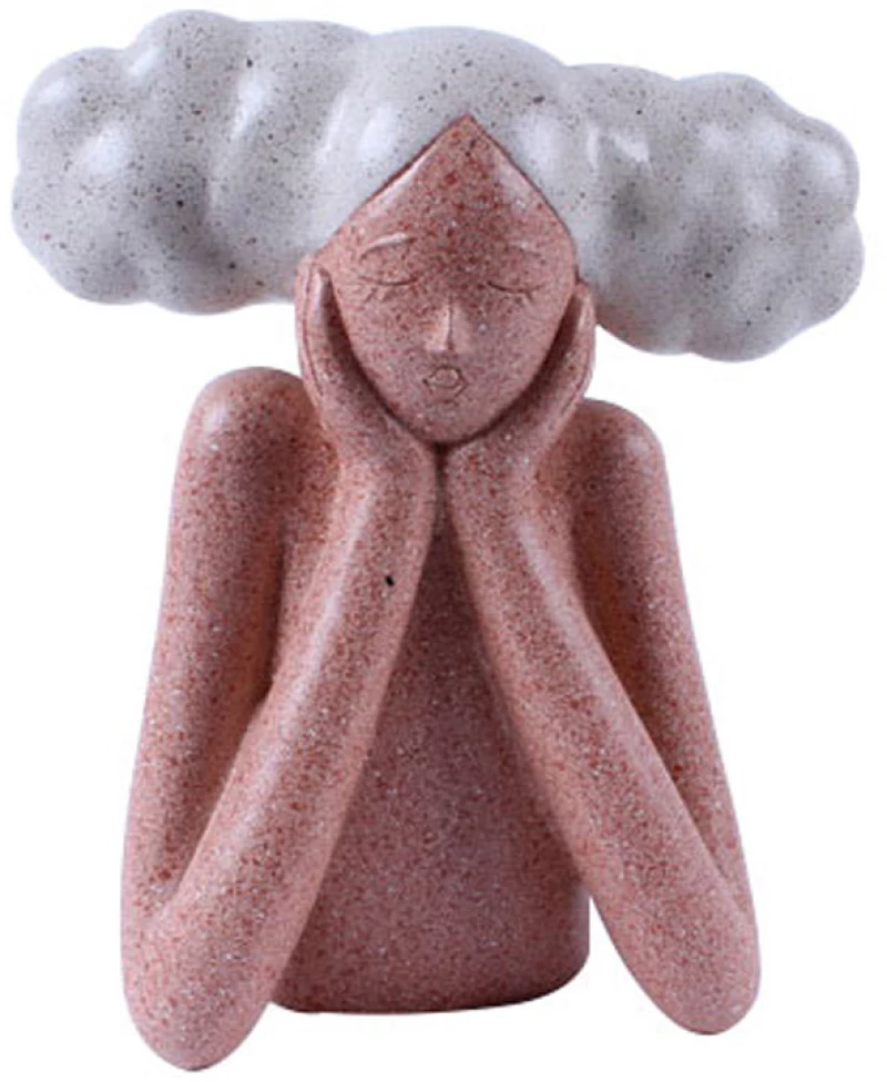 CHEVEU PINK 3 DECO ΦΙΓΟΥΡΑ POLYRESIN TERRACOTTA ΓΚΡΙ 17,5x9,5xH20,5cmINTHEBOX