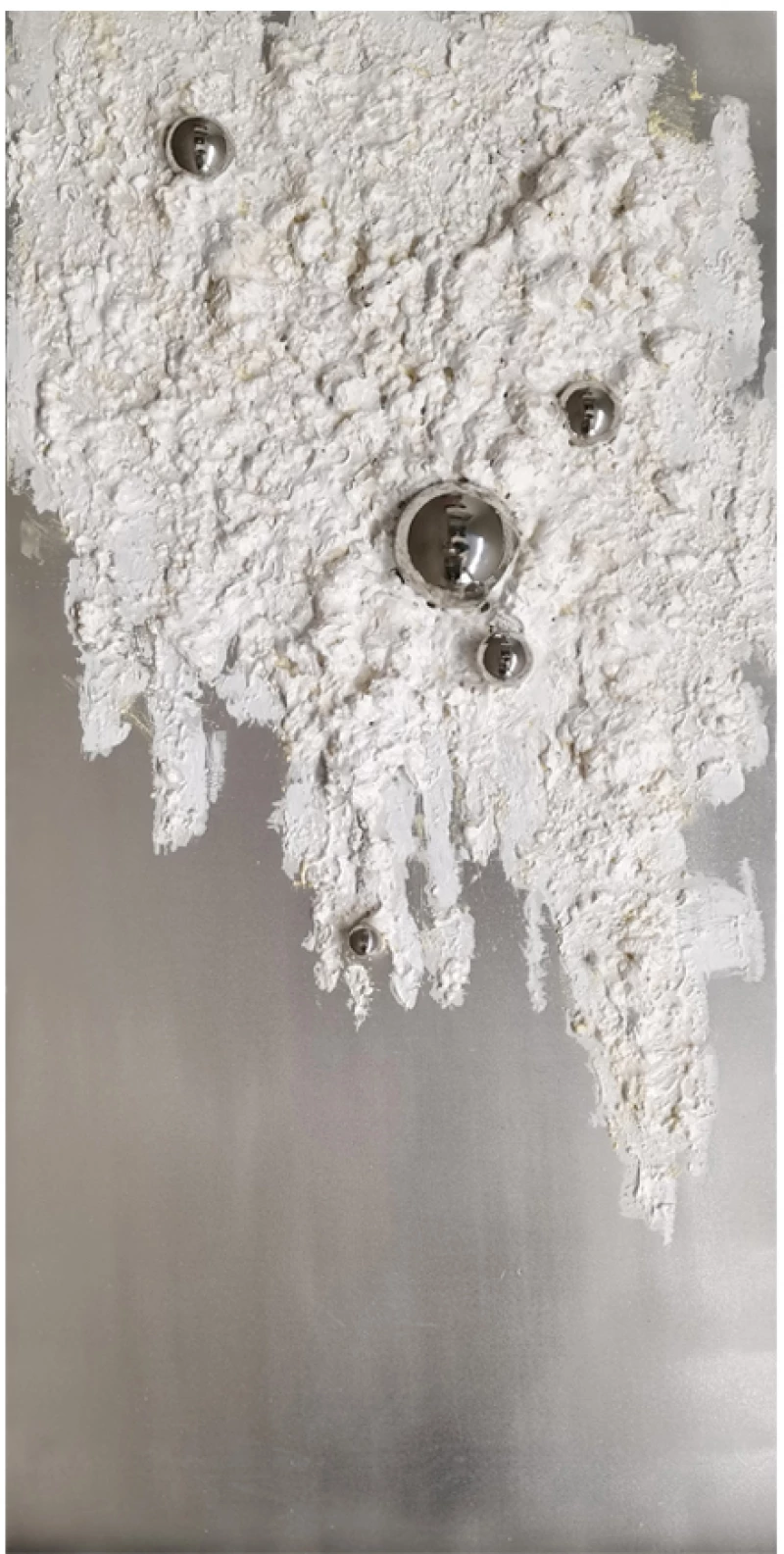 SILVER DROPS 1 DECO ΠΙΝΑΚΑΣ ΚΑΜΒΑΣ ΓΚΡΙ ΛΕΥΚΟ ΑΣΗΜΙ 72x142xH4,5cmINTHEBOX