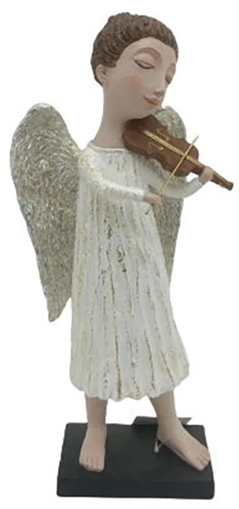 CHRISTMASH HANIEL VIOLIN ΑΓΓΕΛΟΣ ΜΕ ΦΤΕΡΑ POLYRESIN ΛΕΥΚΟ ΜΠΕΖ 18x12xH39cmINTHEBOX