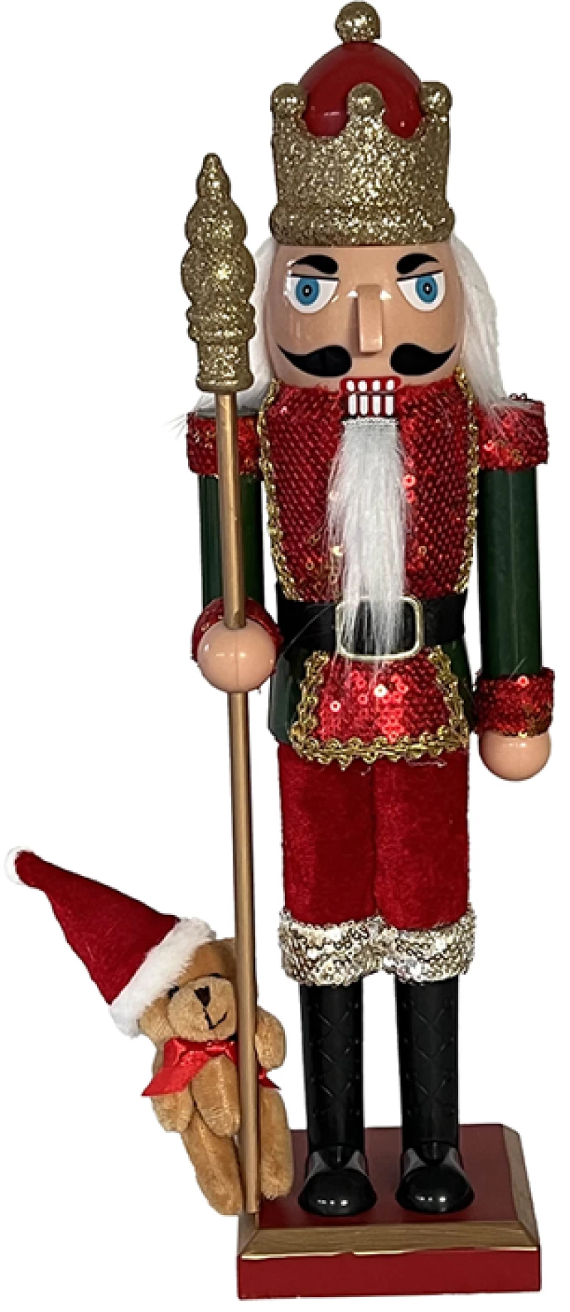 CHRISTMASH LUE A ΚΑΡΥΟΘΡΑΥΣΤΗΣ ΚΟΚΚΙΝΟ ΠΡΑΣΙΝΟ ΧΡΥΣΟ H40cmINTHEBOX