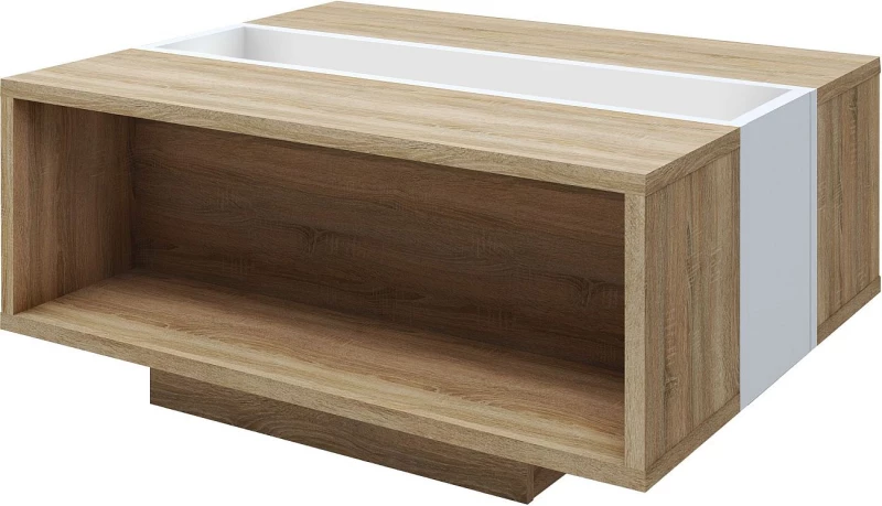 Τραπεζάκι Raylie Φυσικό+Λευκό 110x41x75cm