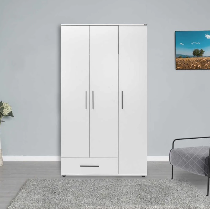Ντουλάπα white Λευκό 103x187x52cm