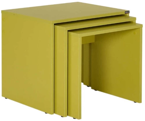 Σετ τραπεζάκια Ζιγκον κιτρινοπράσινο 55x47x40cm