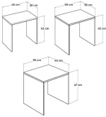 Σετ τραπεζάκια Ζιγκον κιτρινοπράσινο 55x47x40cm