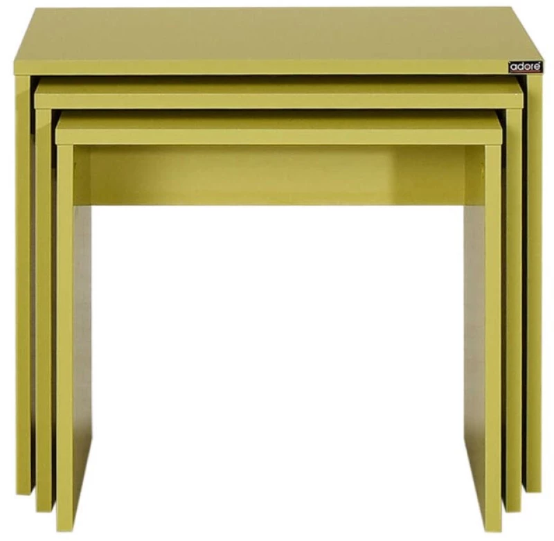 Σετ τραπεζάκια Ζιγκον κιτρινοπράσινο 55x47x40cm