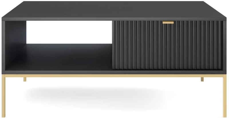 Τραπεζάκι Nova Ανθρακί+χρυσό 104x68x46cm