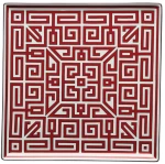 Ginori 1735 Porcelain Vide Poche Squared Plate Labirinto Scarlatto 30.9cm x 2.3cm