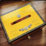 Πουροθήκη Υγραντήρας Πούρων Elie Bleu Cigar Humidor Medal Yellow