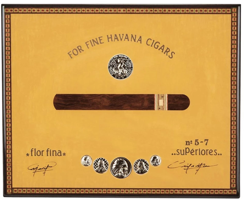 Πουροθήκη Υγραντήρας Πούρων Elie Bleu Cigar Humidor Medal Yellow