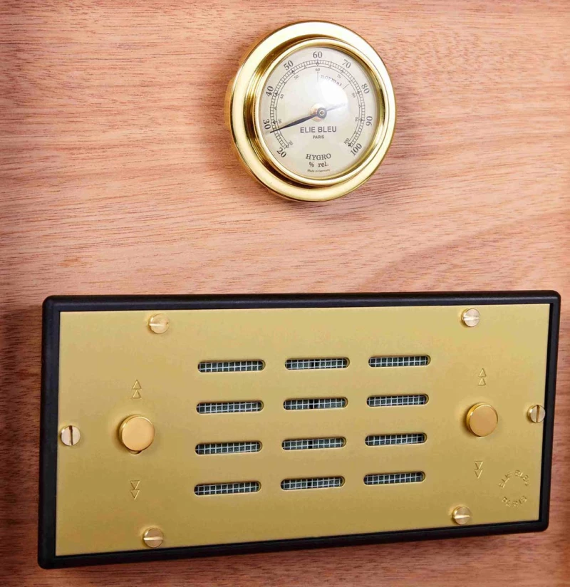 Πουροθήκη Υγραντήρας Πούρων Elie Bleu Cigar Humidor Medal Yellow