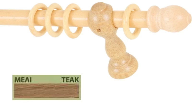 Κουρτινόξυλα Miraz Φ23 140cm Καρυδί