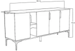 Μπουφές Tajesy pakoworld μελαμίνης λευκό-oak 180x40x78εκ