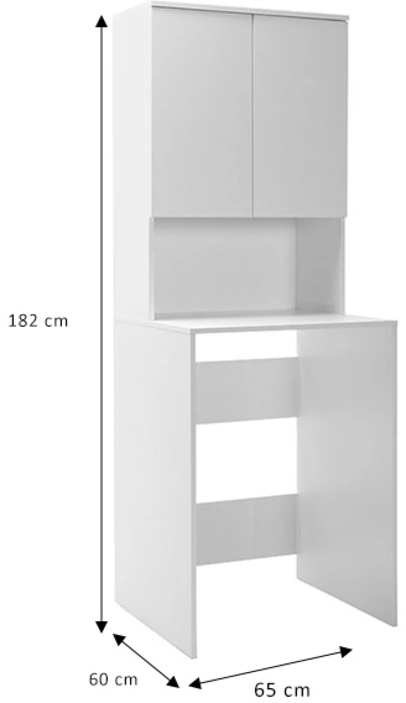 Έπιπλο πλυντηρίου Ryda pakoworld μελαμίνης λευκό 65x60x182εκ