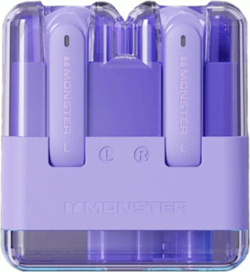 Monster XKT12 Earbud Bluetooth Earphones Ακουστικά με Θήκη Φόρτισης - Χρώμα : Μωβ
