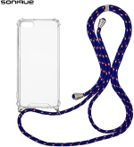Θήκη Σιλικόνης με Κορδόνι Sonique Armor Clear Apple iPhone 7 / iPhone 8 / iPhone SE 2020 / iPhone SE 2022 Rainbow Μπλε - Sonique - Rainbow Μπλε - iphone 7, iphone 8, iPhone SE 2020, iPhone SE 2022