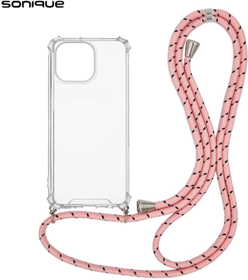 Θήκη Σιλικόνης με Κορδόνι Sonique Armor Clear Apple iPhone 14 Pro Max Rainbow Ροζ - Sonique - Rainbow Ροζ - iPhone 14 Pro Max