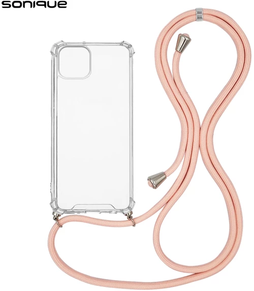 Θήκη Σιλικόνης με Κορδόνι Sonique Armor Clear Apple iPhone 14 Plus Ροζ - Sonique - Ροζ - iPhone 14 Plus