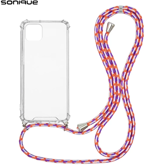Θήκη Σιλικόνης με Κορδόνι Sonique Armor Clear Apple iPhone 11 Rainbow Κοραλλί - Sonique - Rainbow Κοραλλί - iPhone 11