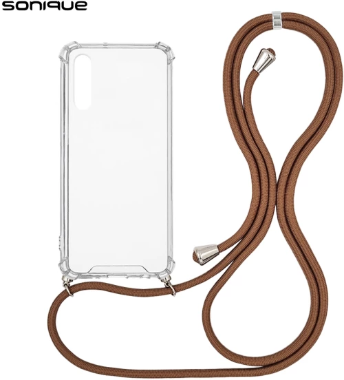 Θήκη Σιλικόνης με Κορδόνι Sonique Armor Clear Huawei P20 Pro Καφέ - Sonique - Καφέ - P20 Pro