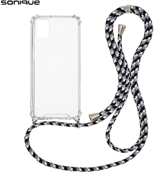 Θήκη Σιλικόνης με Κορδόνι Sonique Armor Clear Samsung Galaxy A51 Rainbow Μαύρο - Sonique - Rainbow Μαύρο - Galaxy A51