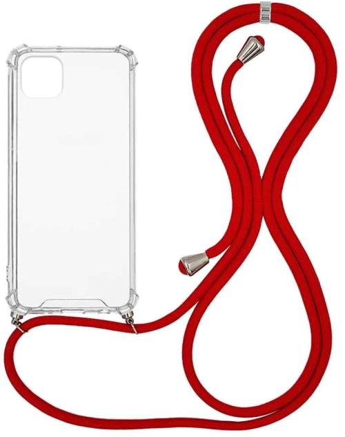 Θήκη Σιλικόνης με Κορδόνι Sonique Armor Clear Samsung Galaxy A22 5G Κόκκινο - Sonique - Κόκκινο - Galaxy A22 5G