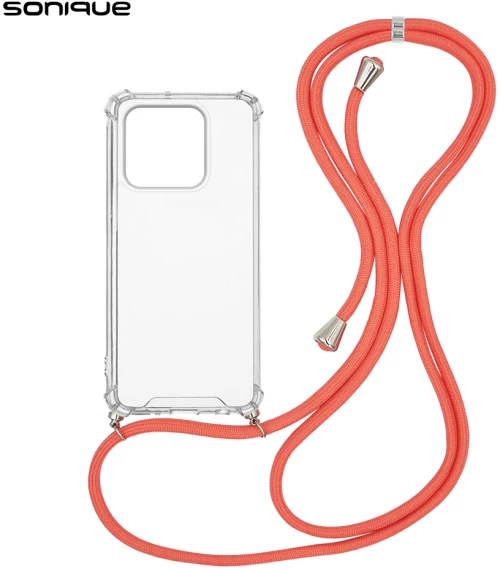 Θήκη Σιλικόνης με Κορδόνι Sonique Armor Clear Xiaomi Xiaomi 13 Pro Κοραλλί - Sonique - Κοραλλί - Xiaomi 13 Pro
