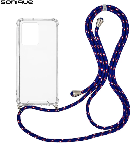 Θήκη Σιλικόνης με Κορδόνι Sonique Armor Clear Xiaomi Redmi Note 12 Pro 5G / Poco X5 Pro 5G Rainbow Μπλε - Sonique - Rainbow Μπλε - Poco X5 Pro 5G, Redmi Note 12 Pro 5G