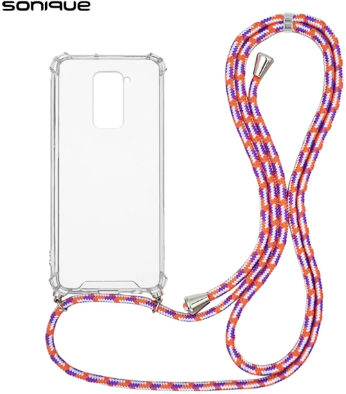 Θήκη Σιλικόνης με Κορδόνι Sonique Armor Clear Xiaomi Redmi Note 9 Rainbow Κοραλλί - Sonique - Rainbow Κοραλλί - Redmi Note 9
